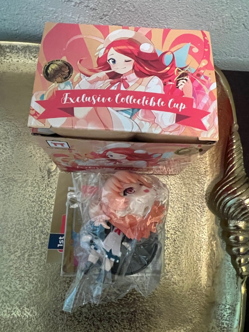 #1671**Exclusive Collectible Cup Anime Figure - Pink/Peach Hair . Character Liz